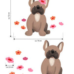 Bügelbild-Design – französische Bulldogge mit Blumen - Sewando