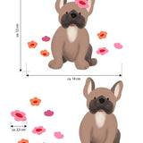 Bügelbild-Design – französische Bulldogge mit Blumen - Sewando