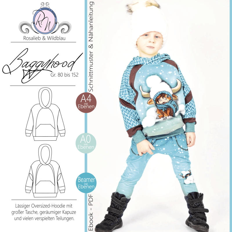 Schnittmuster Baggyhood Kids Gr. 80 bis 152 - Sewando