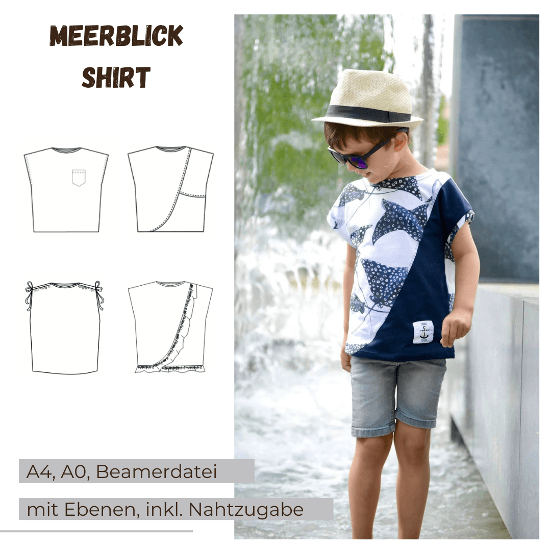 Schnittmuster Meerblick – Shirt Größen 86-152 : - Sewando