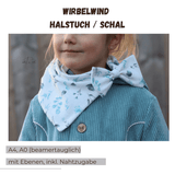 Schnittmuster Wirbelwind – Halstuch, Schal & Loop Größen S/M/L (KU 41-56 cm) : - Sewando