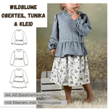 Schnittmuster Wildblume – Oberteil, Tunika oder Kleid | PDF-Download | Größen 86-134 - Sewando
