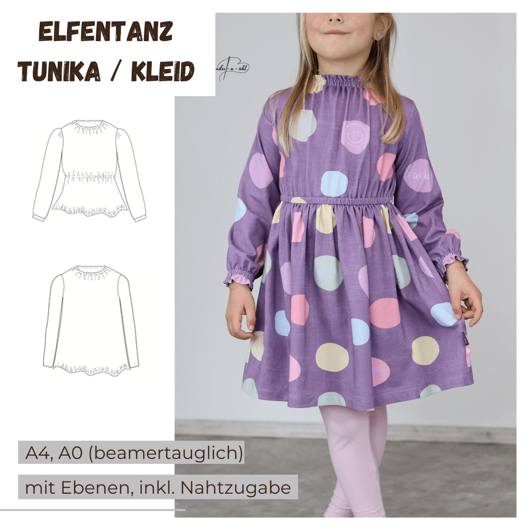 Schnittmuster Elfentanz – Oberteil, Tunika oder Kleid Größen 86-140 : - Sewando
