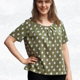 Schnittmuster Betty – Bluse mit Falten & Kellerfalte in 4 Ärmellängen Gr. 34-50 / Bu 80-116 - Sewando