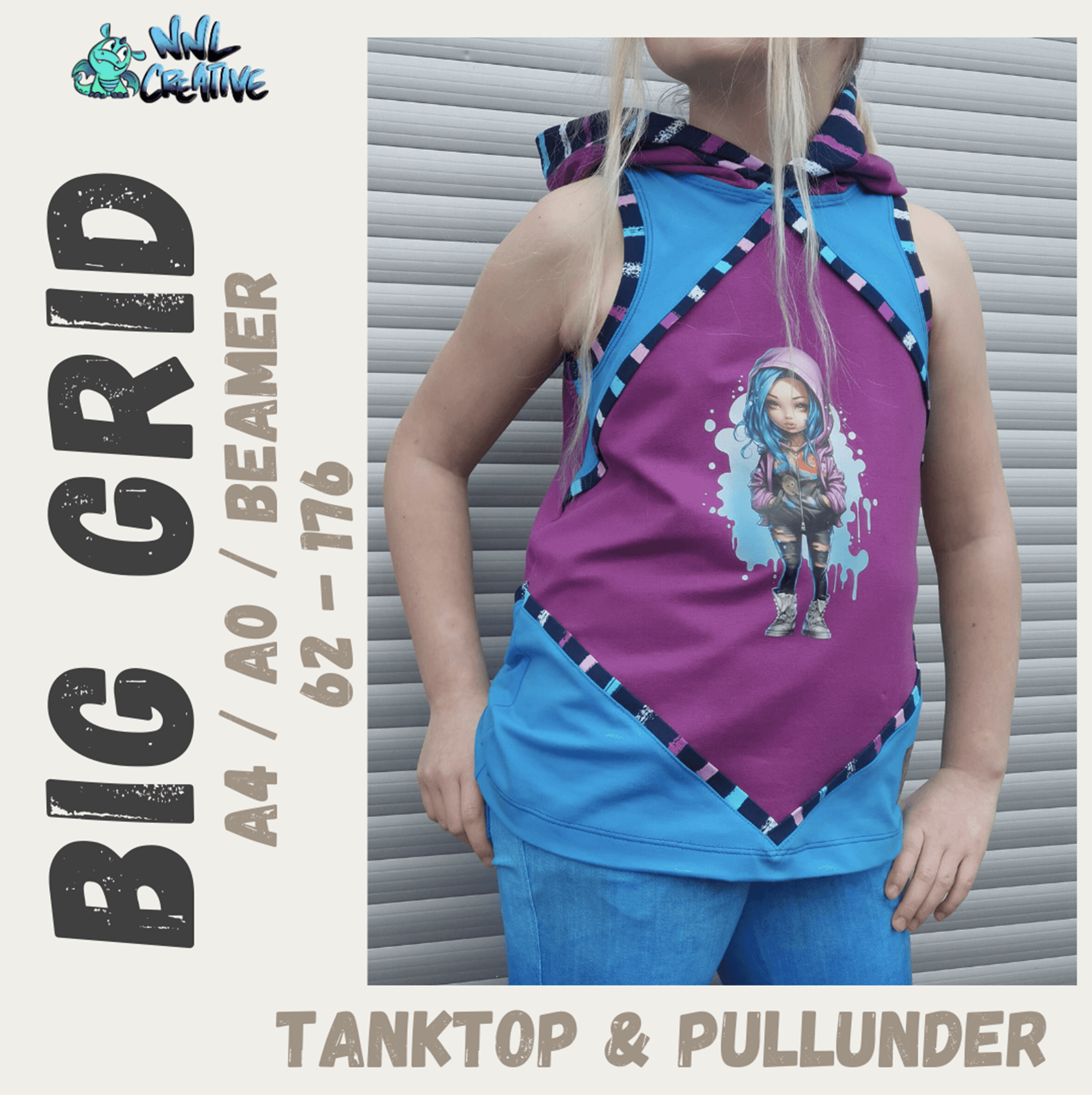 Schnittmuster *Big Grid Pullunder & Tanktop* UNISEX Gr. 62-176 - Sewando