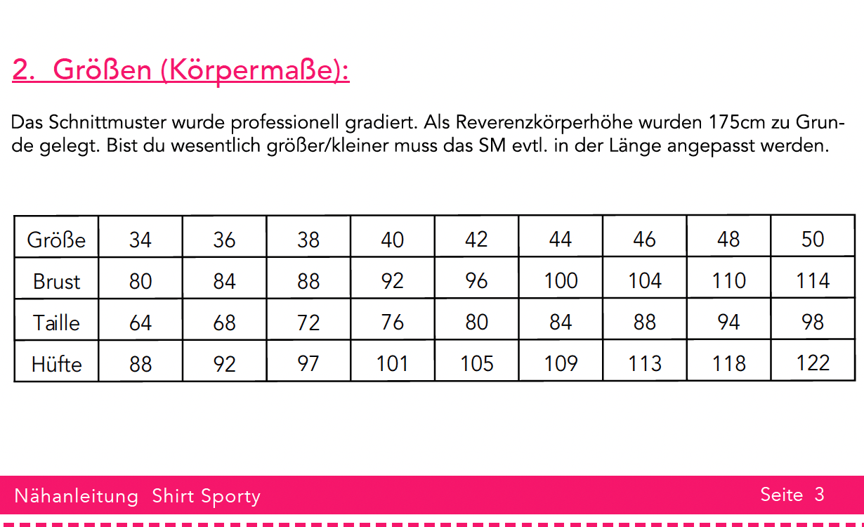 Schnittmuster Shirt Sporty Gr. 34-50 Kapuze und Rundausschnitt - Sewando
