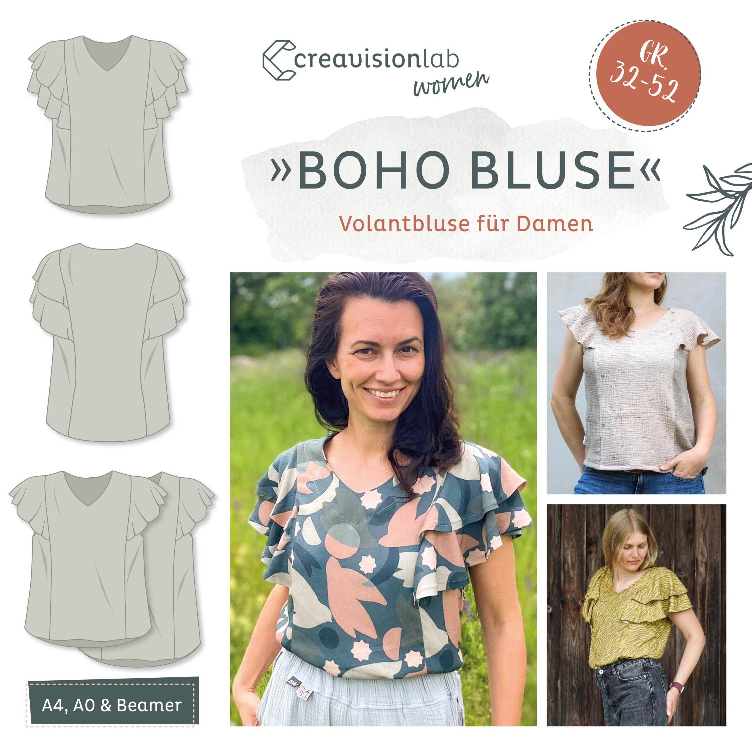 Schnittmuster Boho Bluse | Damen Gr. 32 - 52 - Sewando
