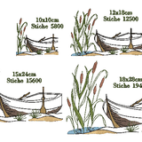 Stickdatei Boot im Schilf - Sewando