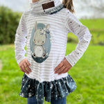 Schnittmuster Volantshirt Malili Beamerversion Gr. 74 bis 152 - Sewando