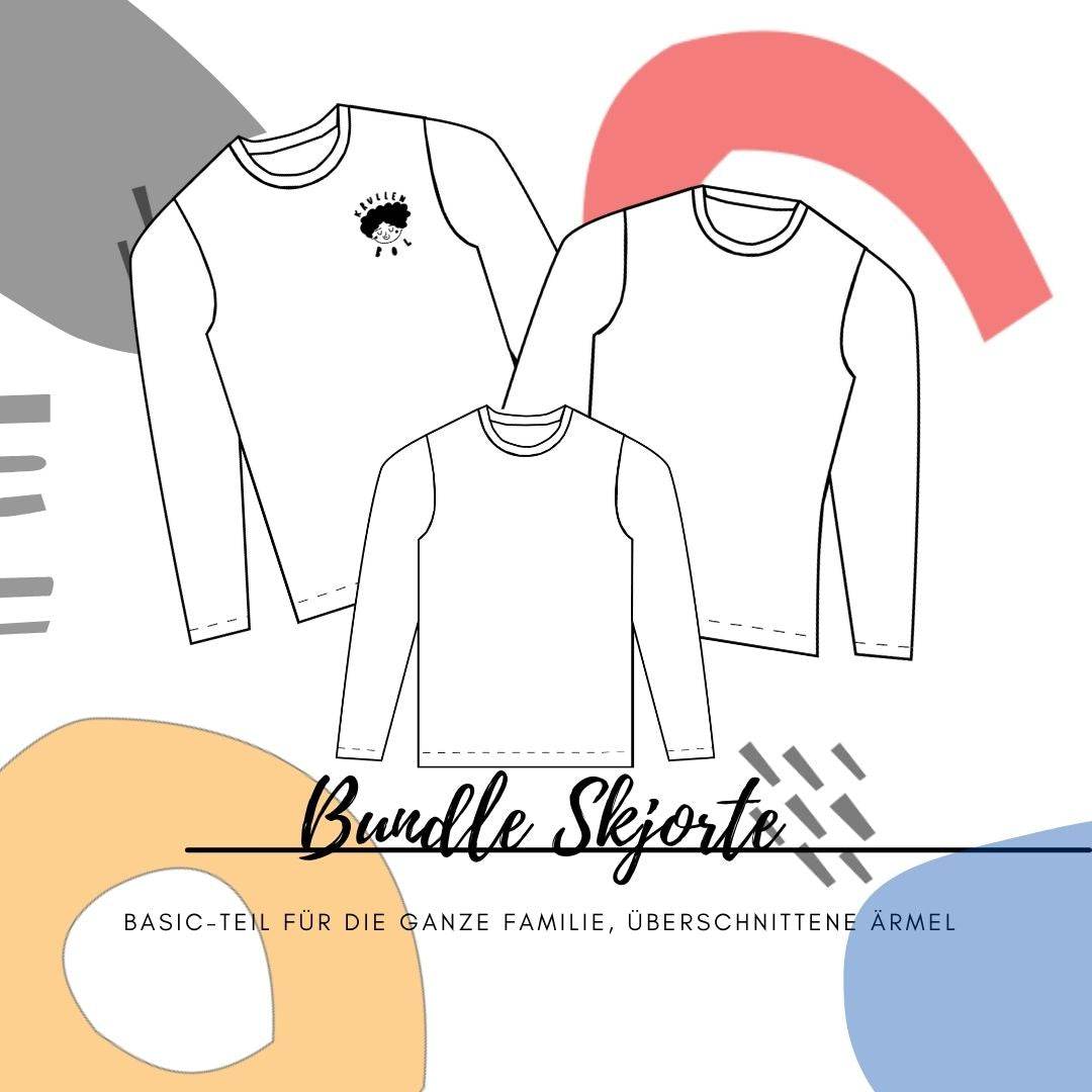 Schnittmuster Longssleeve Bundle Gr. 32-50 und Gr. 56-140 - Sewando