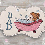 Mädchen in der Wanne Stickdatei – sprudelndes Glück für deine Stickmaschine - Sewando