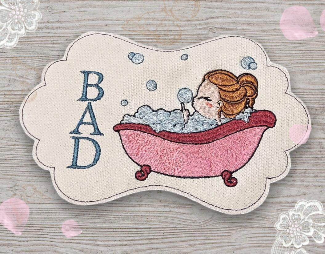 Mädchen in der Wanne Stickdatei – sprudelndes Glück für deine Stickmaschine - Sewando