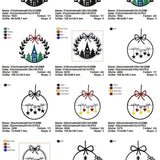 Stickdatei Set weihnachtliche Sillhouetten Scherenschnitt mit Schriftzügen + ITH Anhänger - Sewando