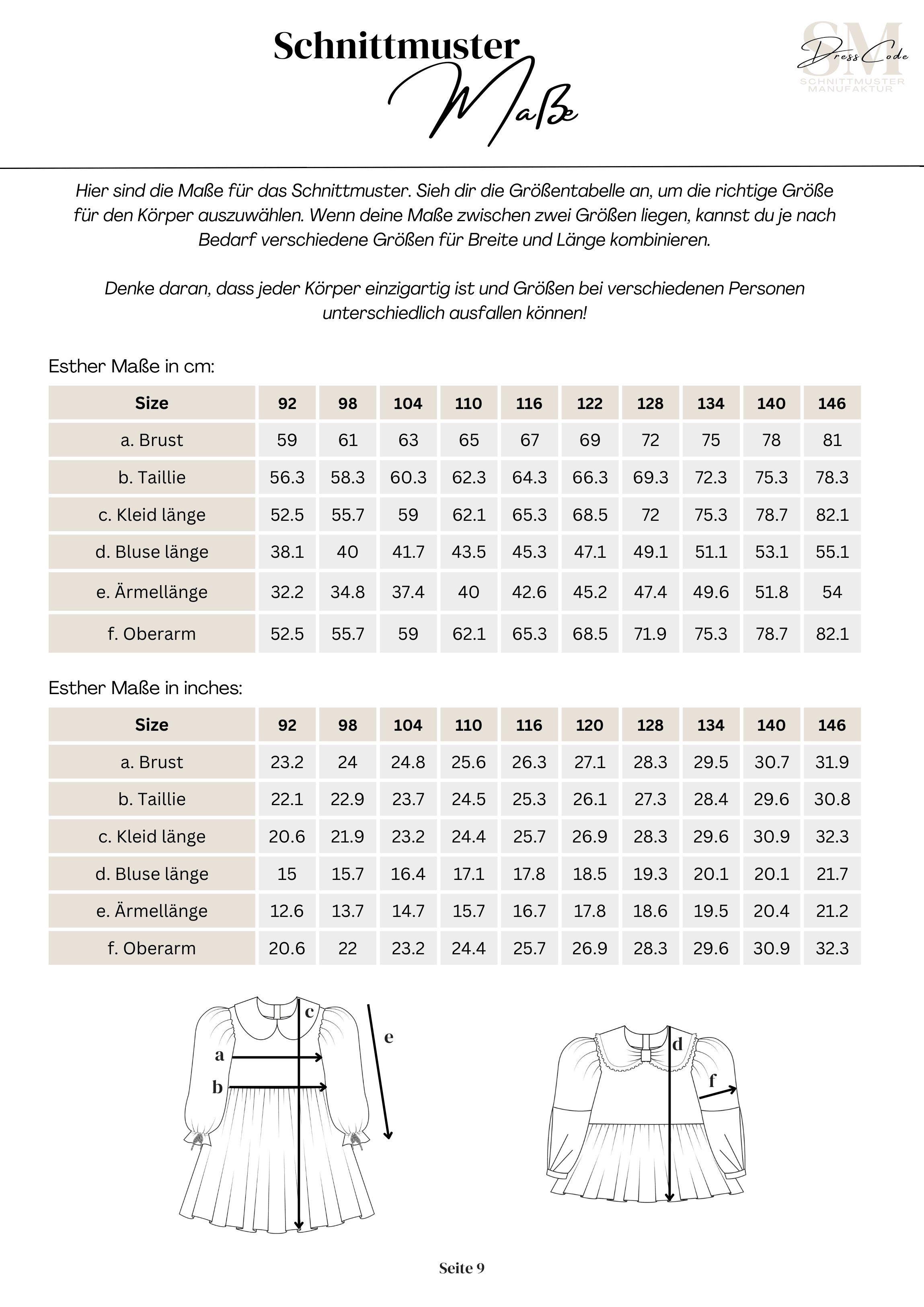Schnittmuster Bluse Esther Gr. 92-146 : - Sewando