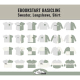 SPARPAKET (3Ebooks) DIN A0 & BEAMER Basicline Sweater 69-170cm Longsleeve, Shirt, BESONDERES PASSFORMSYSTEM - Sewando