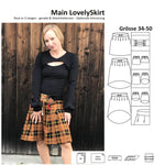 Main LovelySkirt Damen - Faltenrock mit versch. Längen - Größe 34-50 - Sewando