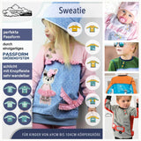 Mini Sweatie mit coolen Teilungen und Taschen für 69cm-104cm Körpergröße - Sewando