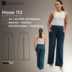 Schnittmuster mit Ebenen, elegante Hose, Bügelfalten, Paspeltaschen, Gr. 34 -50 - Sewando
