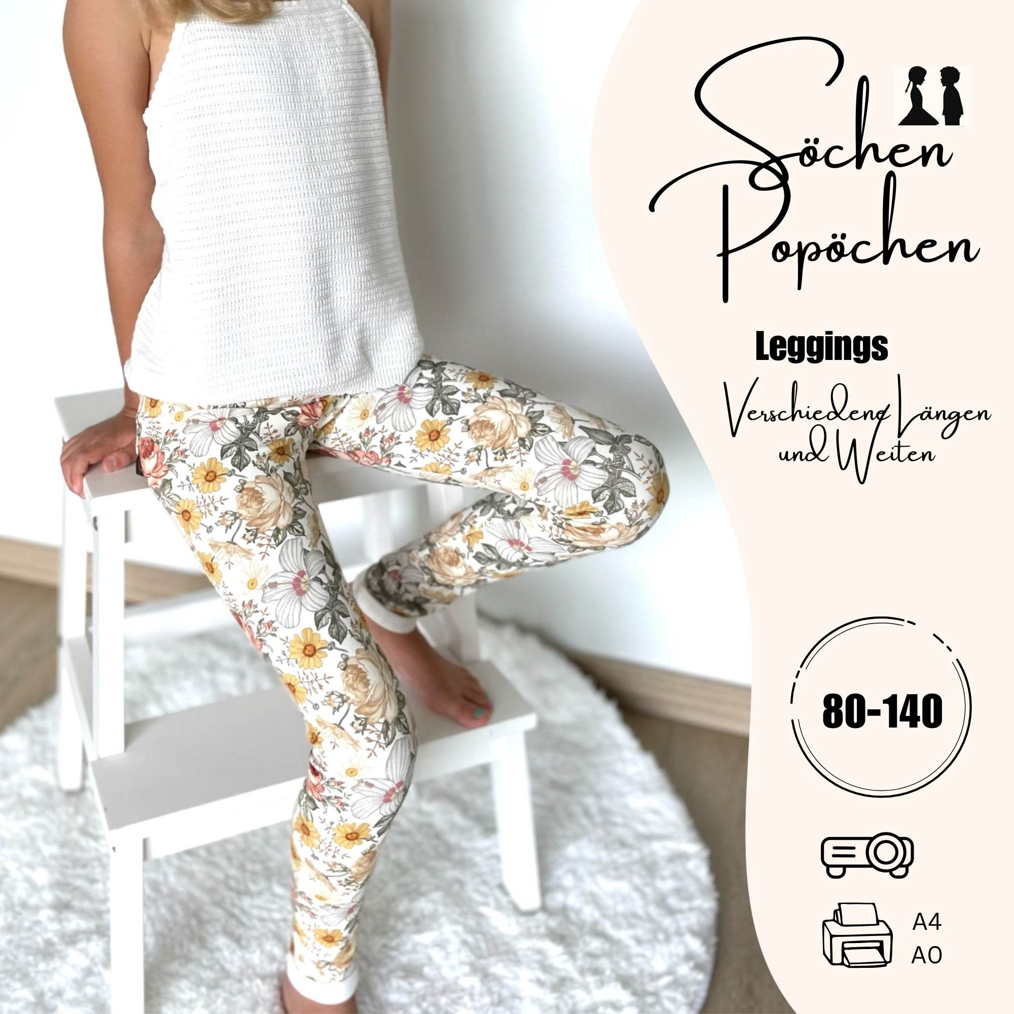 Schnittmuster Leggins Söchen Popöchen Gr. 80-140 - Sewando