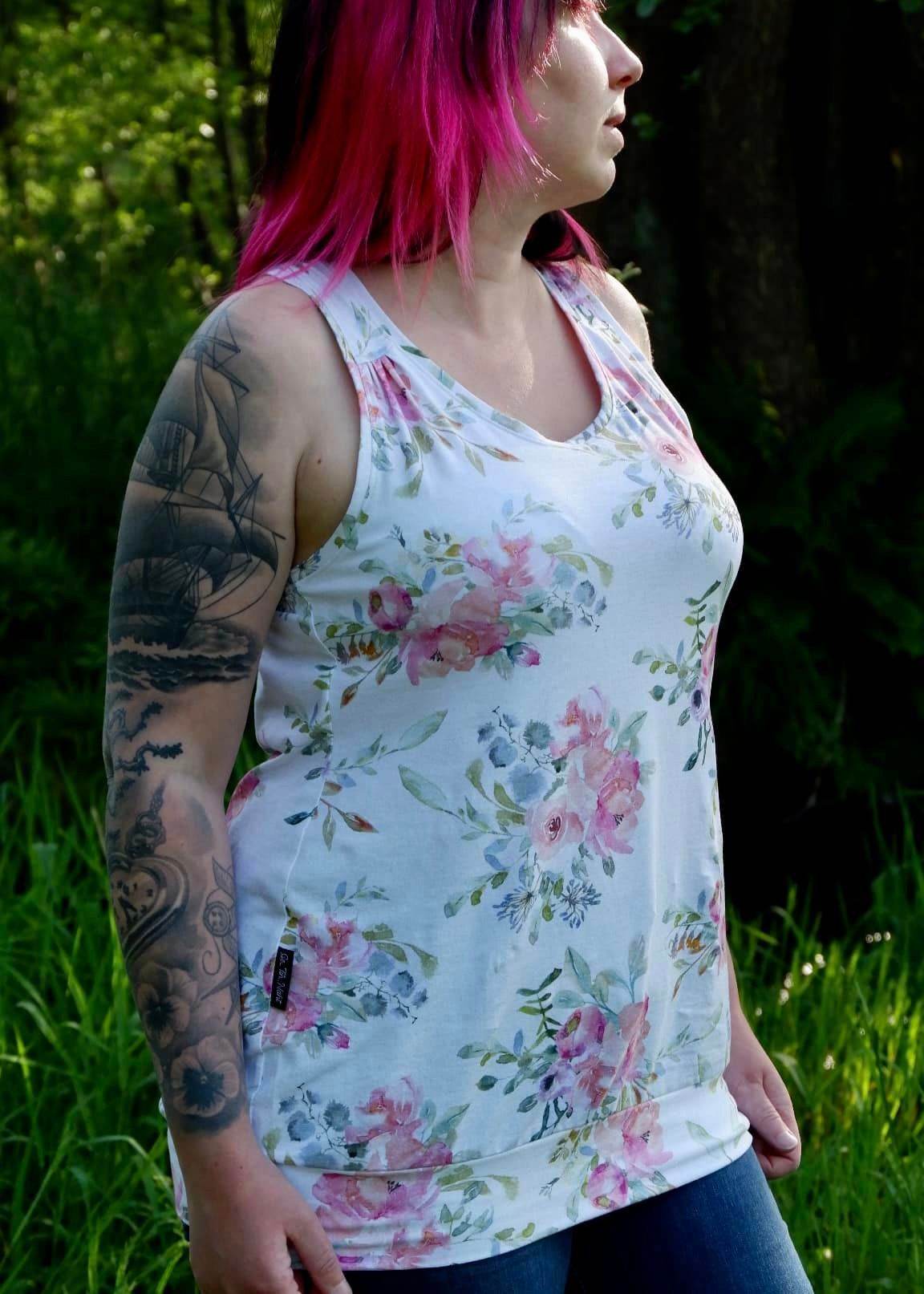 Schnittmuster Racerback Tanktop mit Kellerfalte Kira für Damen Gr. 32-52 - Sewando