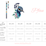 Eleganter Pfau mit floralen Akzenten – Stickdatei für deine Stickmaschine - Sewando