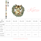 Katze Stickdatei – süßes Kätzchen im Gänseblümchenkranz für deine Stickmaschine - Sewando