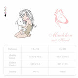 Mädchen mit Hund Stickdatei, zärtiges Motiv eines Mädchens mit Welpen für deine Stickmaschine. - Sewando