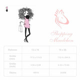 Shopping Mädchen Stickdatei, lässiges City-Doodle mit Lockenmähne für deine Stickmaschine - Sewando