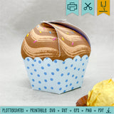 Mitbringsel Geschenkbox Cupcake blau - Plotterdatei - Sewando
