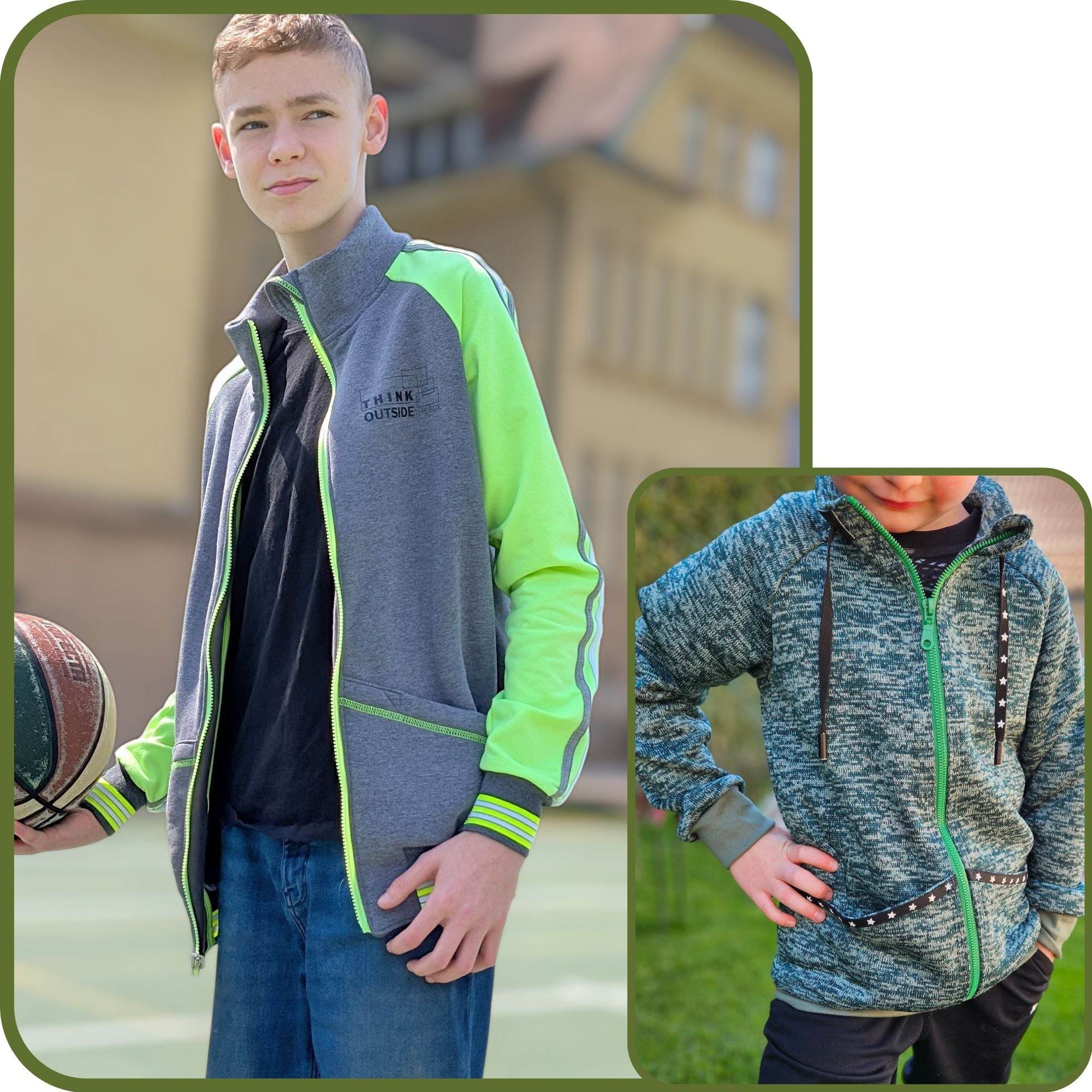 Schnittmuster Sweatjacke Curl Größen 74 bis 176 - Sewando