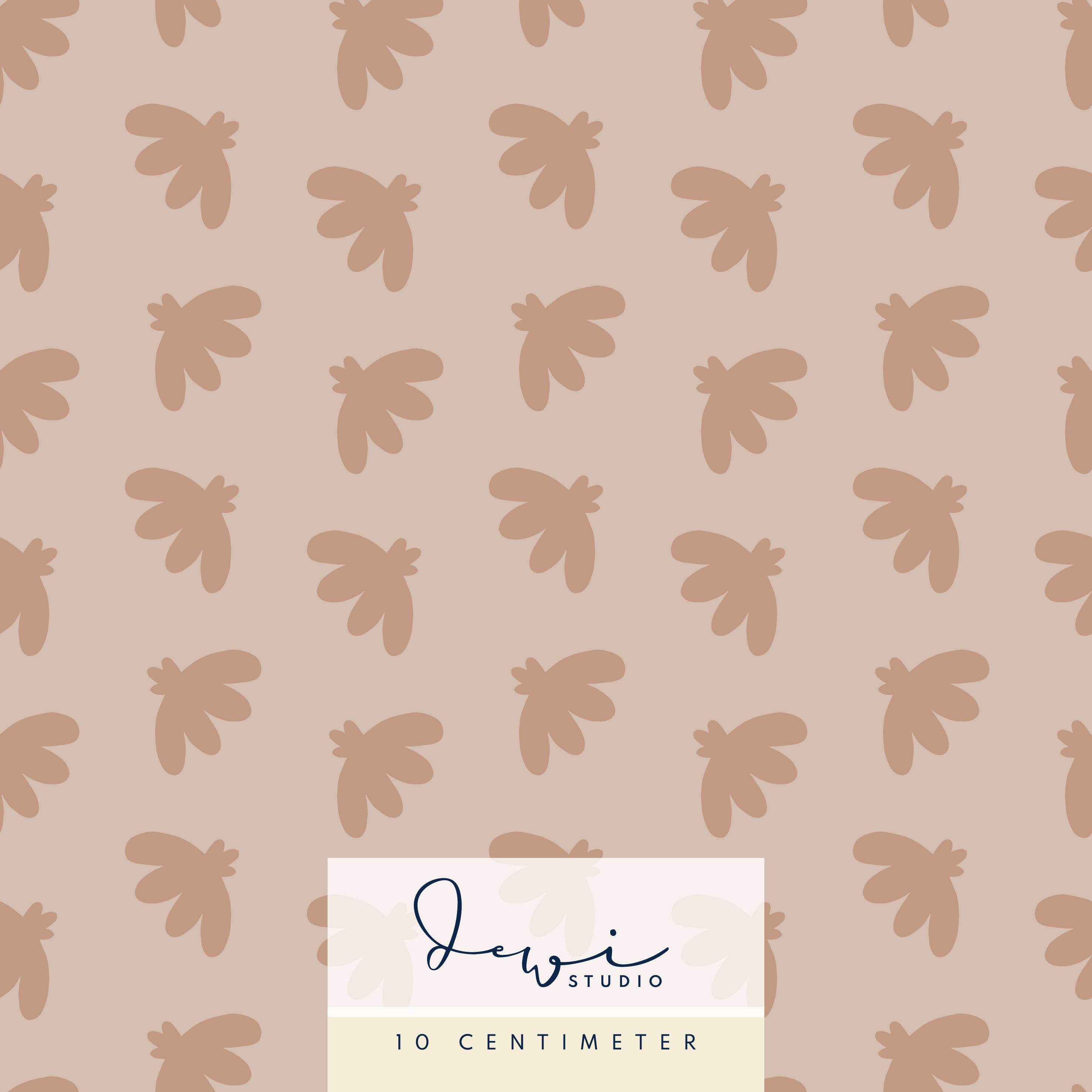 Nahtloses Muster Stoffdesign | Frühlingshäschen Kombistoff | Blumen Braun | 25x25cm - Sewando