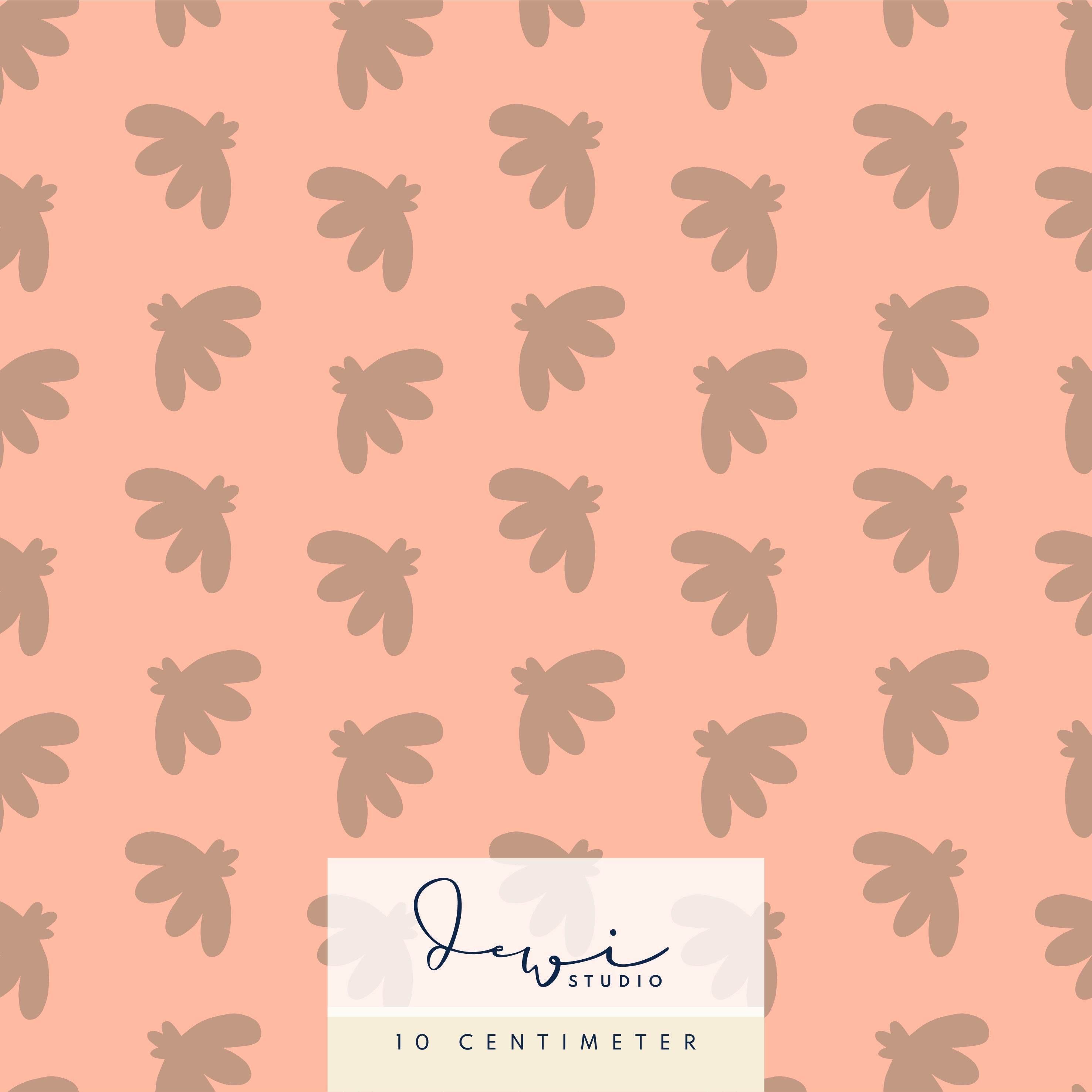 Nahtloses Muster, Stoffdesign| Frühlingshäschen Kombistoff | Blumen Lachs | 25x25cm - Sewando