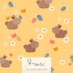 Nahtloses Muster | Frühlingshäschen | Gelb | 25x25cm Stoffdesign - Sewando