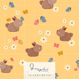 Nahtloses Muster | Frühlingshäschen | Gelb | 25x25cm Stoffdesign - Sewando