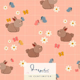 Nahtloses Muster | Frühlingshäschen | Lachs | 25x25cm Stoffdesign - Sewando