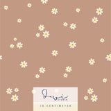 Nahtloses Muster, Stoffdesign | Frühlingshäschen Kombistoff | Gänseblümchen Braun | 25x25cm - Sewando