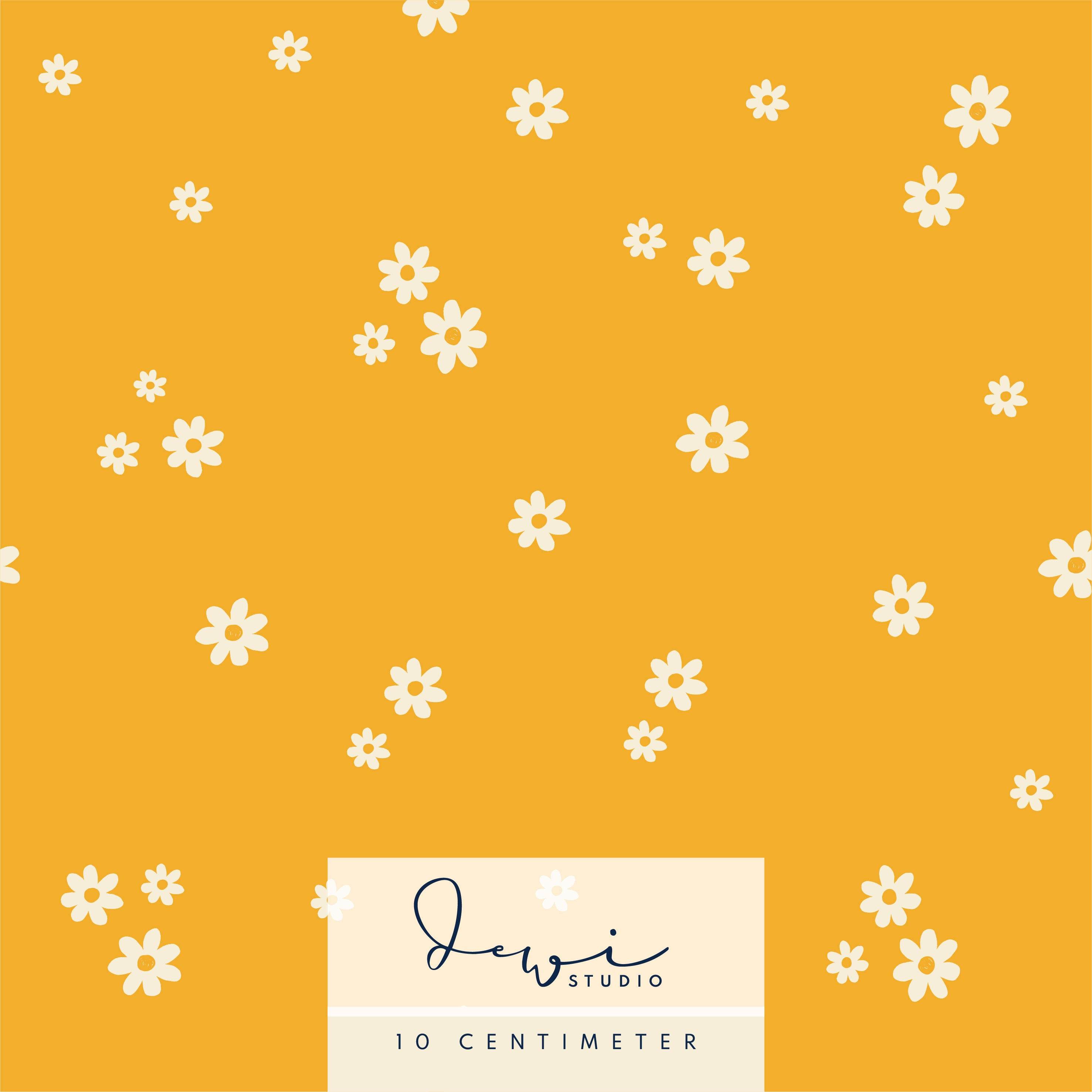 Nahtloses Muster, Stoffdesign | Frühlingshäschen Kombistoff | Gänseblümchen Gelb | 25x25cm - Sewando