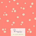 Nahtloses Muster, Stoffdesign | Frühlingshäschen Kombistoff | Gänseblümchen Lachs | 25x25cm - Sewando