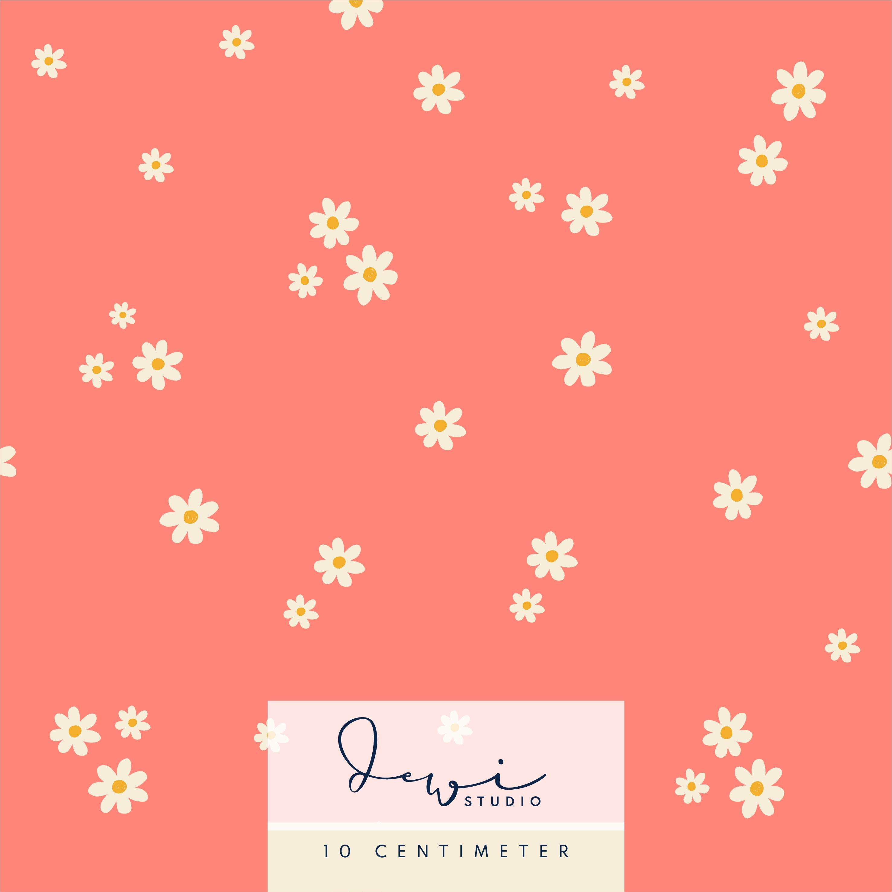 Nahtloses Muster, Stoffdesign | Frühlingshäschen Kombistoff | Gänseblümchen Lachs | 25x25cm - Sewando
