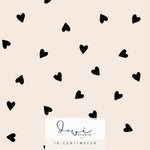 Nahtloses Muster | Hello Darling | Herzen Klein Schwarz | 50x50cm, Stoffdesign : - Sewando