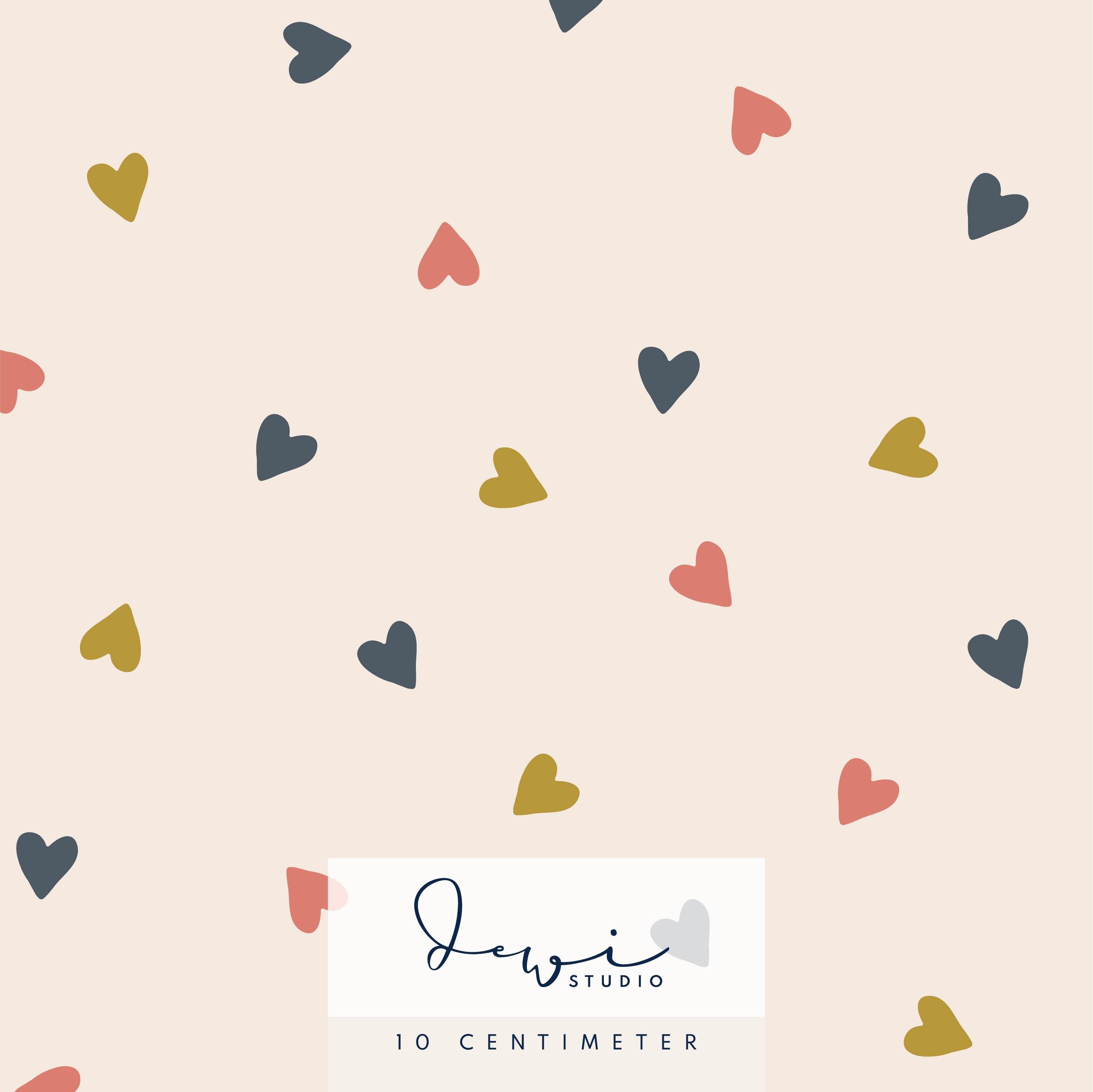 Nahtloses Muster | Hello Darling | Herzen Klein Bunt | 50x50cm, Stoffdesign : - Sewando