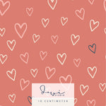 Nahtloses Muster | Hello Darling | Herzen Groß Altrosa | 50x50cm, Stoffdesign : - Sewando