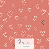 Nahtloses Muster | Hello Darling | Herzen Groß Altrosa | 50x50cm, Stoffdesign : - Sewando