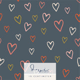 Nahtloses Muster | Hello Darling | Herzen Groß Bunt | 50x50cm, Stoffdesign : - Sewando