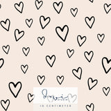 Nahtloses Muster | Hello Darling | Herzen Groß Schwarz | 50x50cm, Stoffdesign : - Sewando