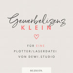 Kleine Gewerbelizenz für EINE Plotterdatei /Laserdatei von dewi.studio bis 250Stk. - Sewando