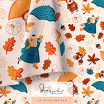 Nahtloses Muster | Regenbär Beige | 20x20cm, Stoffdesign : - Sewando