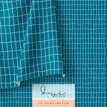 Nahtloses Muster | Regenbär Grid Blau | 20x20cm, Stoffdesign : - Sewando