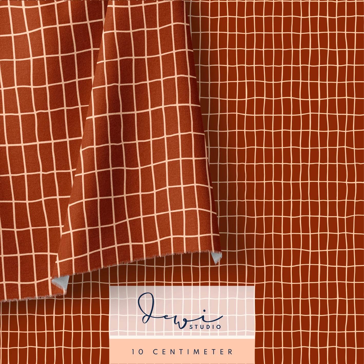 Nahtloses Muster | Regenbär Grid Dunkelbraun | 20x20cm, Stoffdesign : - Sewando