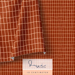 Nahtloses Muster | Regenbär Grid Dunkelbraun | 20x20cm, Stoffdesign : - Sewando